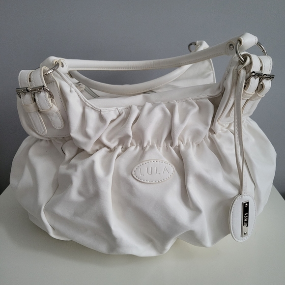 Lula Y2K white large hobo purse vintage - Picture 1 of 9